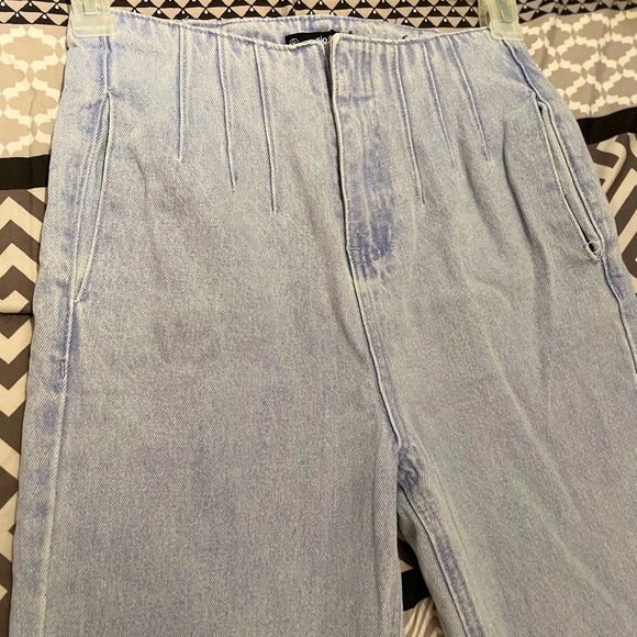 blue riot seam corset detail highwaisted jeans, us 4- uk 8 - Picture 7 of 10